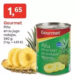 Oferta de Gourmet - Piña En Su Jugo Rodajas por 1,65€ en Suma Supermercados