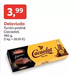 Oferta de Delaviuda - Turron Praline Cacaolat por 3,99€ en Suma Supermercados