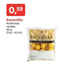 Oferta de Escamilla - Aceitunas Verdes por 0,59€ en Suma Supermercados