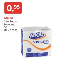 Oferta de Mical - Servilletas Blancas por 0,95€ en Suma Supermercados