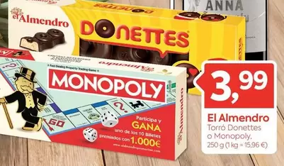 Oferta de El Almendro - Torró Donettes O Monopoly por 3,99€ en Suma Supermercados