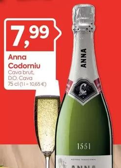 Oferta de Codorniu - Anna Cava Brut D.O. Cava por 7,99€ en Suma Supermercados