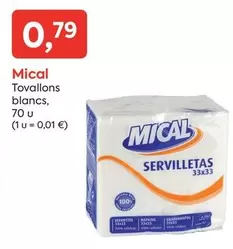 Oferta de Mical - Tovallons Blancs por 0,79€ en Suma Supermercados