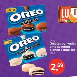 Oferta de Oreo - Galetes Banyades Amb Xocolata Blanca O Amb Llet por 2,59€ en Suma Supermercados