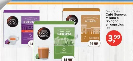 Oferta de Dolce Gusto - Café Genova, Milano O Bologna En Càpsulas por 3,99€ en Suma Supermercados