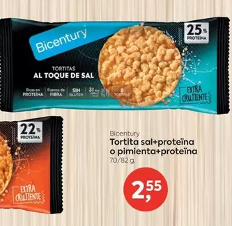 Oferta de Bicentury - Tortita Sal+Proteina O Pimienta+Proteina por 2,55€ en Suma Supermercados