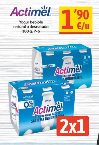 Oferta de Actimel - Yogur Bebible Natural O Desnatado por 1,9€ en Suma Supermercados