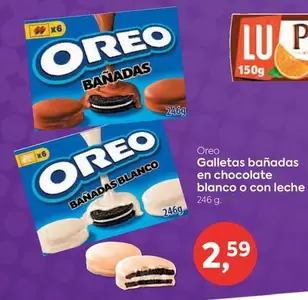 Oferta de Oreo - Galletas Bañadas En Chocolate Blanco O Con Leche por 2,59€ en Suma Supermercados