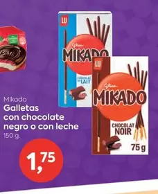 Oferta de Mikado - Galletas Con Chocolate Negro O Con Leche por 1,75€ en Suma Supermercados