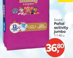 Oferta de Dodot - Pañal Activity Jumbo por 36,8€ en Suma Supermercados