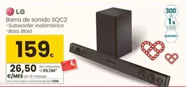 Oferta de LG - Barra De Sonido SQC2 por 159€ en Eroski