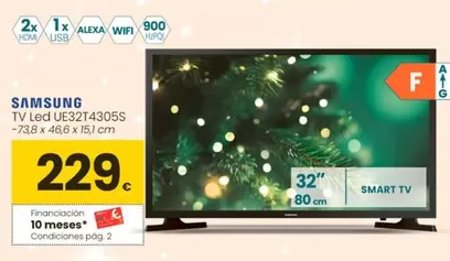 Oferta de Samsung - Tv Led UE32T4305S por 229€ en Eroski