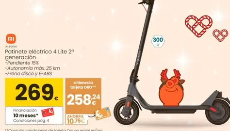 Oferta de Xiaomi - Patinete Electrico 4 Lite 2 Generación por 269€ en Eroski