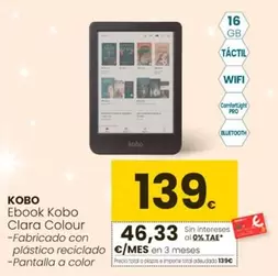 Oferta de Kobo - Ebook Clara Colour por 139€ en Eroski