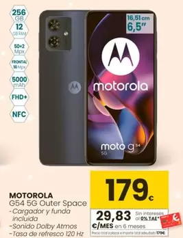 Oferta de Motorola - G54 5G Outer Space por 179€ en Eroski