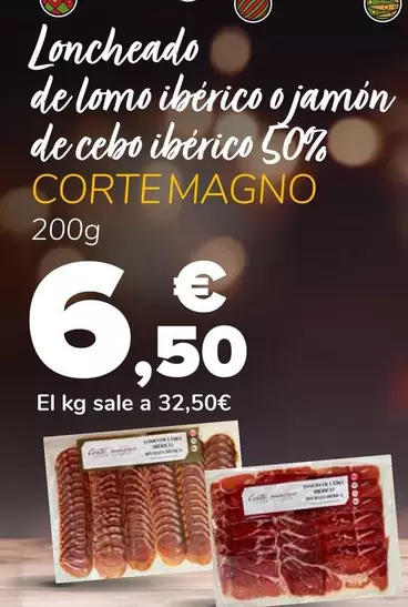 Oferta de Corte Mango - Loncheado De Lomo Iberico O Jamon De Cebo Iberico 50% por 6,5€ en Supeco