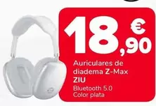 Oferta de Ziu - Auriculares De Diadema Z-Max por 18,9€ en Supeco