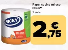 Oferta de Nicky - Papel Cocina Miluso por 2,75€ en Supeco