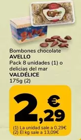 Oferta de Avello/Valdélice - Bombones Chocolate/Delicias Del Mar  por 2,29€ en Supeco