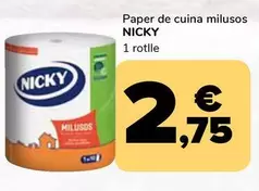 Oferta de Nicky - Paper De Cuina Milusos por 2,75€ en Supeco