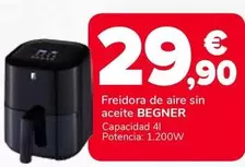 Oferta de Begner - Freidora De Aire Sin Aceite por 29,9€ en Supeco