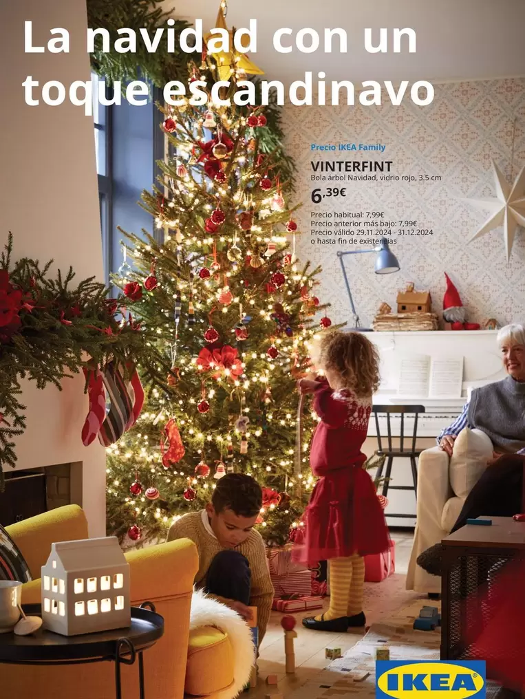 Oferta de Vinterfint - Bola Árbol Navidad, Vidrio Rojo por 6,39€ en IKEA