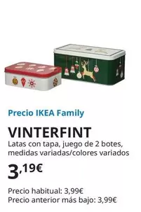 Oferta de Vinterfint - Latas Con Tapa, Juego De 2 Botes, Medidas Variadas/Colores Variados por 3,19€ en IKEA