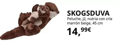 Oferta de Skogsduva - Peluche, J2, Nutria Con Cria Marrón Beige por 14,99€ en IKEA