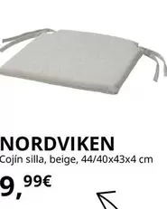 Oferta de Nordviken - Cojín Silla, Beige por 9,99€ en IKEA