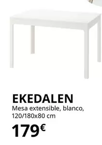 Oferta de Ekedalen - Mesa Extensible, Blanco por 179€ en IKEA