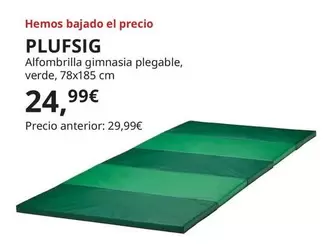 Oferta de Plufsig - Alfombrilla Gimnasia Plegable Verde por 24,99€ en IKEA