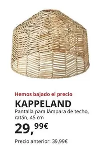 Oferta de Kappeland - Pantalla Para Lampara De Techo Ratan por 29,99€ en IKEA