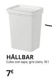 Oferta de Hallbar - Cubo Con Tapa, Gris Claro por 7€ en IKEA