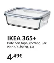 Oferta de Ikea 365+ - Bote Con Tapa, Rectangular Vidrio/Plástico por 4,49€ en IKEA