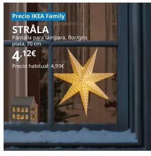 Oferta de Strala - Pantalla Para Lámpara, Flor/Gris Plata por 4,12€ en IKEA