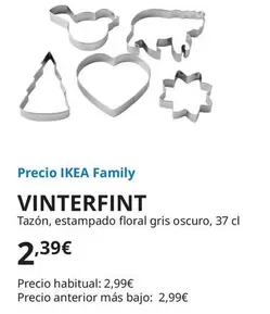 Oferta de Vinterfint - Tazon, Estampado Floral Gris Oscuro por 2,39€ en IKEA