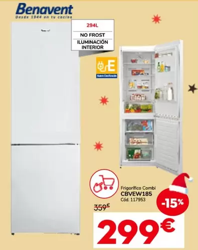 Oferta de Benavent - Frigorifico Combi Cbvcw185 por 299€ en Conforama