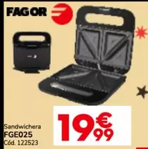 Oferta de Fagor - Sandwichera FGE025 por 19,99€ en Conforama