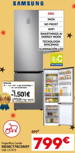 Oferta de Samsung - Frigorífico Combi Rb38c776cs9ef por 799€ en Conforama