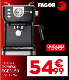 Oferta de Fagor - Cafetera Express FGE3150 por 54,99€ en Conforama