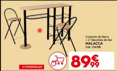 Oferta de Conjunto de barra + 2 Tabureste de Bar por 89,99€ en Conforama