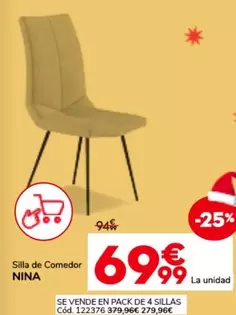 Oferta de Silla De Comedor por 69,99€ en Conforama