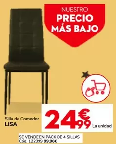 Oferta de Silla De Comedor Lisa por 24,99€ en Conforama