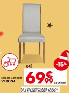 Oferta de Verona - Silla De Comedor Verona por 69,99€ en Conforama