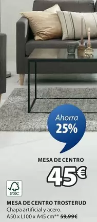 Oferta de Mesa De Centro Trosterud por 45€ en JYSK