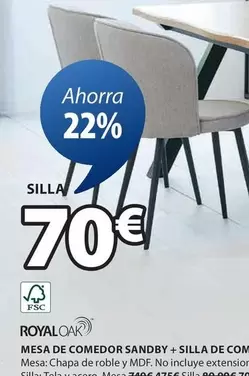 Oferta de Sandby - Mesa De Comedor Sandby + Silla De Com por 70€ en JYSK