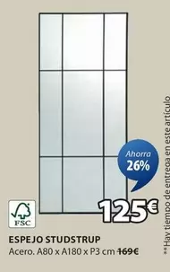 Oferta de Espejo A80 X A180 X P3 Cm 169 por 125€ en JYSK