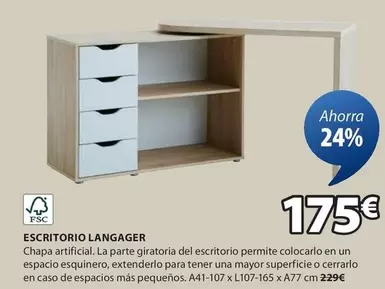 Oferta de Escritorio Langager por 175€ en JYSK