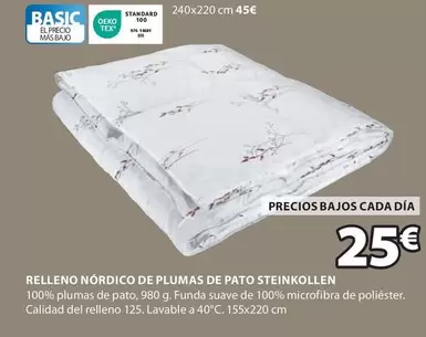 Oferta de Standard - Relleno Nordico De Plumas De Pato Steinkollen por 25€ en JYSK