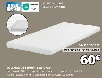 Oferta de Basic - Colchón De Espuma Basic F50 por 60€ en JYSK